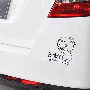 Smešno Baby on Board Potovanja Ime Otroka Avto Nalepke Rearview Mirror Avto Styling Pribor Vinil Motocikel Nalepke PVC 16*16 cm