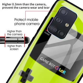 Kaljeno Steklo Primeru Telefon Za Samsung Galaxy A51 A71 A50 A70 A21s A31 A41 A30 A40 A10 A20 Zaslon Retro Gameboy Hrbtni Pokrovček Coque