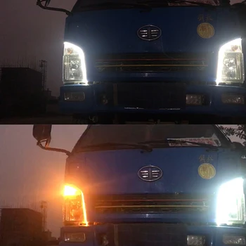 OKEEN Nepremočljiva 24V Tovornjak led DRL Dnevnih Luči Trakovi Bele Z Vključite Opozorilne Luči Rumena Za Tovornjak žarometi