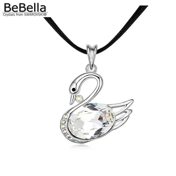 BeBella Swan obesek ogrlico z Avstrijskimi Kristali Swarovski za ženske, darilo