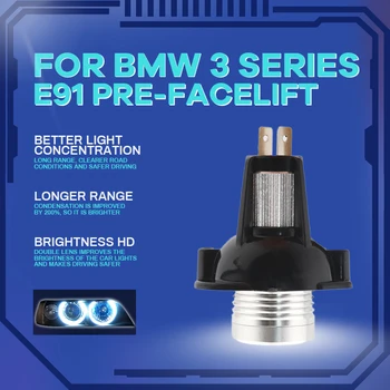 Bel IP65 High Power LED Čip Visoke Kakovosti 1800LM 6000K LED Angel Eyes Marker 18W za BMW serije 3 E90 Pred facelift 2005-2008