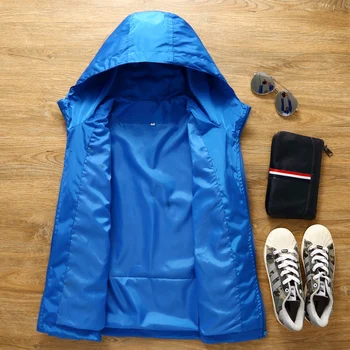 2020 ultralahkih moške poletne hooded suknjič tanke windbreaker lahko pack kože jakna za zaščito pred soncem nepremočljiva plaži športna jakna