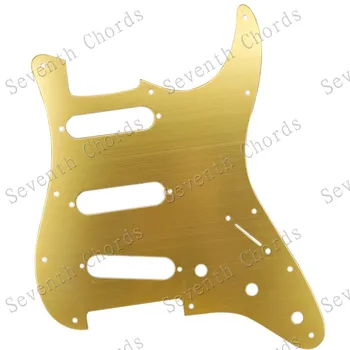 Kovine Aluminij 11 Lukenj SSS Kitara Pickguard Anti-Scratch Ploščo Za ST FD Električna Kitara - Zlata & Bronze