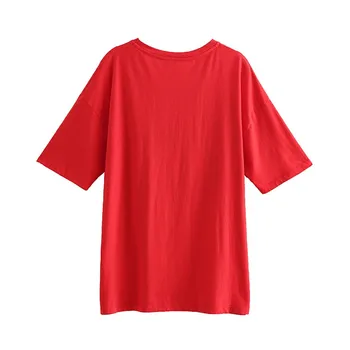 Artsnie poletje 2019 risanka rdeča majica s kratkimi rokavi ženske o vratu kratek rokav pletene ulične tees vrh priložnostne dekleta smešno t-shirt mujer