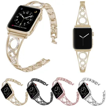 Ženske Zapestnico Watch Band za Apple Gledati Serije 4 3 2 1 Pašček Bling Krog Watch Trak za iWatch 38/42/40/44 Watchbands