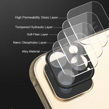 Za iPhone 11 S 12 X Kaljeno Steklo Kovine, Zadnji pokrovček, Zaščitni Obroč Objektiva Kamere Protector Za iPhone 12 11 Pro Max X Oprema