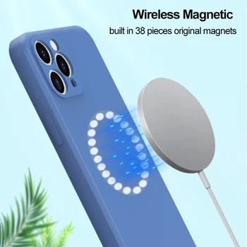 Hoco Tekoče Silikona Brezžični Magnetni Primeru Za iPhone 12 Pro Max 12 Mini Anti-Shock Polno Objektivu Kamere Zaščitni Pokrov 11Pro Max
