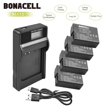 Bonacell 1800mAh DMW-BLC12 DMW BLC12 Polnilna Baterija+LCD Polnilnik Paket Za Panasonic Lumix G5 G6 G7 FZ1000 L50
