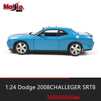 Maisto 1:24 2008 Dodge Challenger SRT8 Kraljevsko Modra simulacije zlitine modela avtomobila obrti dekoracijo igrača zbirka orodij za darilo