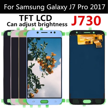 Lahko prilagodite svetlost TFT LCD zaslon Za Samsung Galaxy J7 Pro 2017 J730 J730F LCD-Zaslon na Dotik Dig