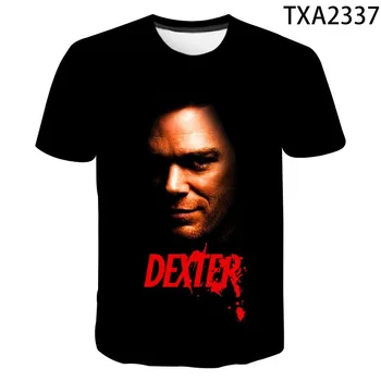 Nov Poletni Dexter 3D Majice Priložnostne Ulične Fant Dekle Otroci Modne Moške, Ženske, Otroke, Natisnjeni T-shirt Zanimivo Vrhovi Tee