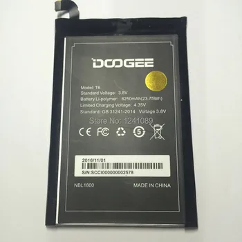 Mobilni telefon baterija DOOGEE T6 baterije 6250mAh Darilo demontaža orodij Dolg čas pripravljenosti DOOGEE Mobilne Opreme