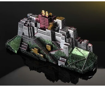 Microworld Palača Potala 3D Kovinski Puzzle DIY Sestavite Model Kompleti Laser Cut Jigsaw Igrače J059