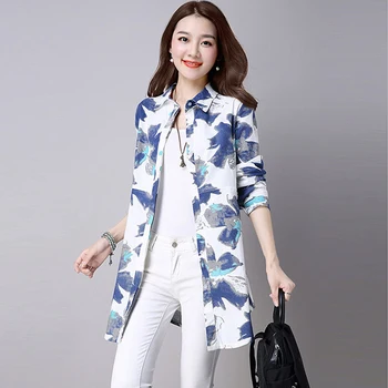 #2936 Kitajski Perilo Majica Ženske Bele Dolg Rokav Retro Floral Print Majica Ženske Bombaža Dolgo Bombažno Bluzo Ženske Letnik Tunics