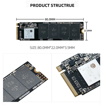 KingSpec M. 2 NVME PCIe SSD 1TB 2TB M2 PCIe SSD NVME Pogon ssd 2280 Hitreje Notranji Trdi Disk za Prenosnik Namizni