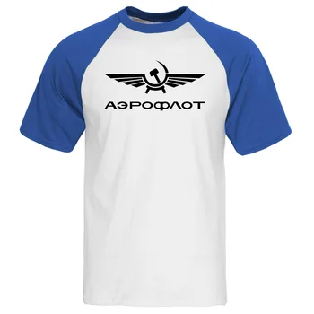 Aeroflot CCCP Civilno Letalstvo sovjetske zveze je RUSIJA AIRFORCE T Raglan Rokavi Moški Print majica s kratkimi rokavi Poletje Bombaža, Kratek Rokav Black Vrhovi Tees