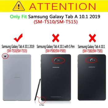 Ohišje za Samsung Galaxy Tab 10.1 SM-T510/T515 Magnetni Zložljivo Stojalo Pokrovček za Samsung Galaxy Tab 10.1 2019 Primeru