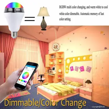 E27 Sijalko, Smart LED Žarnica Bluetooth Nadzor RGB Barvni Glasbeni Zvočnik Časovnik 9W AC85-264V Bluetooth Glasbe Doma Žarnice za Razsvetljavo