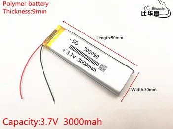 Polimer 3000 mah 3,7 V 903090 pametni dom zvočniki Li-ionska baterija za dvr GPS, mp3, mp4