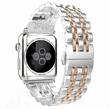 2018 Nov Slog Celoti iz Nerjavečega Jekla Prostor Sivo Watch Pasu Trak Za Apple Watch Band 38 mm 42mm Zapestnica Zaponko Za Iwatch Edition