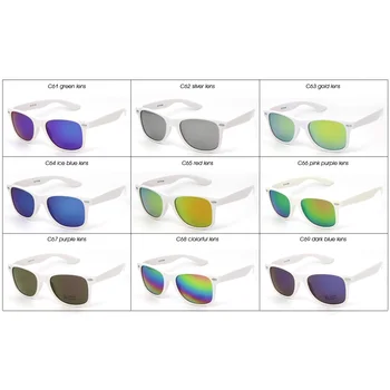 BANSTONE Ženske Moški Klasična Očala za Sonce UV400 Vožnje Ogledala Premaz Točk, Beli Okvir Očal