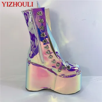 12,5 cm klini, stopnji uspešnosti, street style čarobno barvo spreminjanje materiala po meri, škornji, model pole dancing čevlji