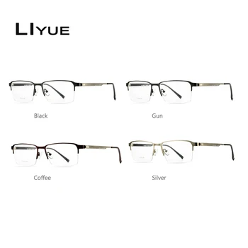 Titanove Zlitine Optičnih Očal Okvir za Moške Ultralahkih Kvadratnih Kratkovidnost Recept Očala Moški Kovinski pol Brezvijačno Očala
