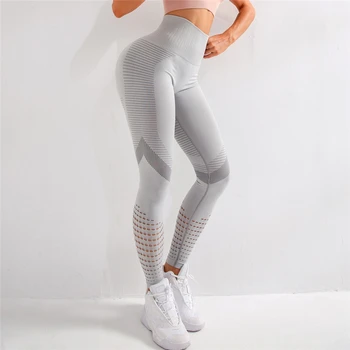 Visoko pasu brezhibno dokolenke za ženske votlih iz telovadnice legging super stretchy joga hlače za fitnes sport nogavice tekaške hlače