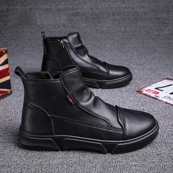 2020 jeseni in pozimi na prostem usnje škornji za moške priložnostne čevlji dihanje kratek čevlji Martin čevlji lokomotiva slog mens čevlji