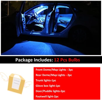 12pcs Napak Luč Za 2008-2016 Opel Insignia Sedan Salon Nepremičnin, Hatchback Športnih LED Žarnice Notranje Luči Komplet Lučka za Branje