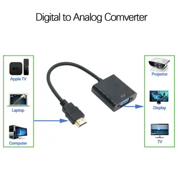Video Pretvornik HDMI-združljiv z VGA z Avdio Vmesnik Pretvornik za Prenosni RAČUNALNIK z DVD združljivimi s VGA naprav