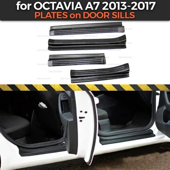 Tablice za vrata, okenske police za Skoda Octavia A7 2013-2019 ABS plastike trim pribor varstvo scuff varovala avto styling
