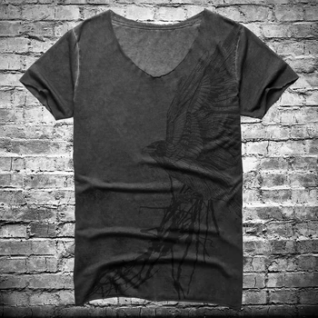 2020 Print Majica s kratkimi rokavi Moški Obleka Ohlapno Priložnostne Ulica fant Tee Shirt O Vratu Kratek Rokav Harajuku T Shirt T926-3