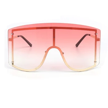 Oversize ženska sončna očala 2020 Luksuzni rimless Trendovska blagovna Znamka Gradient sončna očala ženske kovinsko Črna Očala Gafas de sol