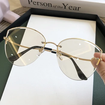 2020 nov modni roza gradient mačka oči, sončna očala za ženske letnik rimless zlitin, votli sončna očala ženski elegantni odtenki rjave