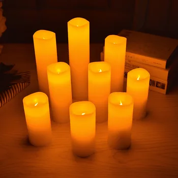 9 Kosov LED Brezplamensko Sveče Vosek Z Upravljalniki, 5 Različnih Velikostih, Romantični Električni Dekorativne Sveče Luči