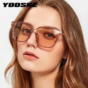 YOOSKE Klasičnih Krog Prevelik sončna Očala Ženske Mačka Oči Design Očala Okvirji Ženske Roza Sunglass Očala UV400 Očala