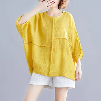 Plus Velikost Ženske Priložnostne Bluze, Srajce Novo 2019 Poletje Moda Japonski Slog Mori Dekle Svoboden Bombaž Vrhovi Srajce P048