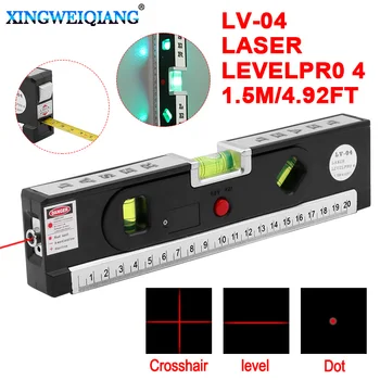 Laser Ravni Obzorja Navpično Ukrep Aligner Standard in Meritev Vladarji Večnamenski Ravni Ukrepa Laser Black
