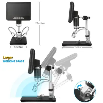 Digitalni Mikroskop 1080P AD207 100X Povečavo Digitalni Mikroskop, HD Video Snemanje Zajem Slike Daljinskega upravljalnika 8 LED Luči