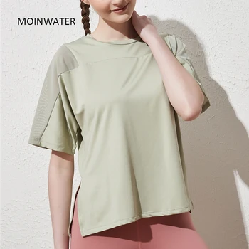 MOINWATER Nove Ženske Quick-dry majice s kratkimi rokavi Ženske Priložnostne Prevelik T-shirt Vrhovi Gospa Moda Tees MT20074