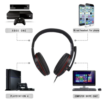 Nove Stereo Glavo Pro Gaming Slušalke Slušalke w/ Mic 3,5 mm Za Prenosni RAČUNALNIK za PS4