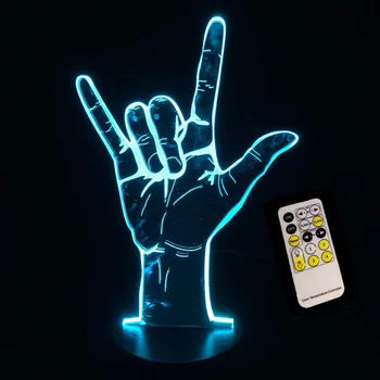 3D Akril USB Noč Svetlobe Spalnica Ustvarjalne Ljubim Prijavite Daljavo/Dotik kontrolna lučka LED namizne Svetilke Otrok Božično Darilo za Rojstni dan