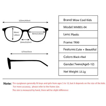 Kirka Tr90 Prilagodljiv Otroci Očala Okvirji Otrok Optičnih Slik Črni Fantje Očala Krog Otrok Eyeglass Za 6-10 Let