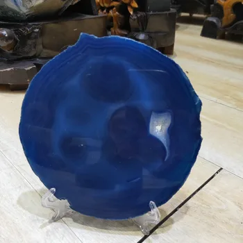 13-15 cm na Naravno modrem agate rezina kristali kremena rezina Healing home dekoracijo