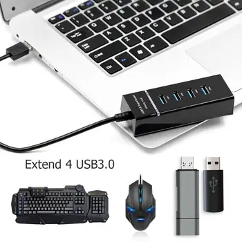 4 Vrat USB 3.0 Hub Super Hitrost 5Gbps Pretvornik Kabel Adapter za Cepilec za Prenosni RAČUNALNIK Prenosni Visoke Kakovosti 4 Vrat USB 3.0 Hub Nova