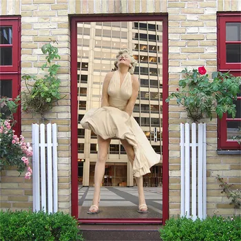 Kip Boginje Ozadje za Vrata DIY Lepilo Home Design Dnevna Soba, Spalnica Izmenljive Nepremočljiva Stenske Nalepke deursticker