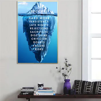 Ledeno goro Uspeha Platno Plakat Krajine Motivacijske Platno Wall Art Ponudbo Nordijska Tiskanja Stenske Slike za Dnevna Soba Dekor