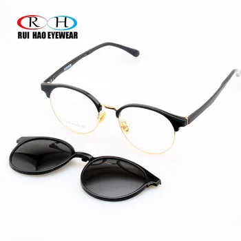 Rui Hao Očala Retro Očala Okvir Moški Ženske Recept Očala, Okviri za Očala sončna Očala Posnetek na Polarizirana sončna Očala