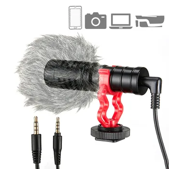 3,5 mm Vtič Kamera Mikrofon Kondenzatorski Snemanje Microfone Ultra-široko Audio Studio Mini Mic Za iPhone, Pametne telefone DSLR DV Vlog